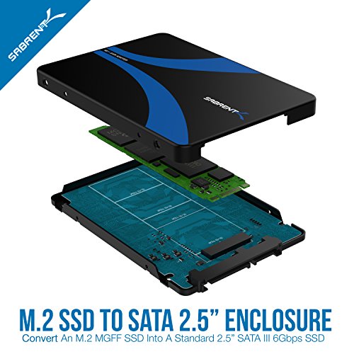 Sabrent M.2 SSD bis 2,5-Zoll SATA III Aluminium-Gehäuse-Adapter (EC-M2SA) - 2