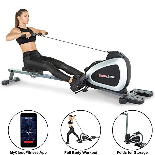 Fitness Reality 1000 Plus Máquina de Remo magnética con Bluetooth con Ejercicios de Cuerpo Completo Opcionales extendidos y aplicación Gratuita