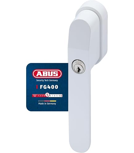 Set Di 3 Maniglie Con Blocco Antifurto ABUS Fg200 Per Finestre - Serratura A Spinta, Livello Sicurezza 3, Bianco