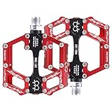TXJ In-Mold Alluminio Cuscinetto Pedale Della Bicicletta per Bici da Strada/ Bicicletta a Scatto Fisso/MTB (Rosso)