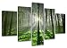 Produktbild Visario 6312 Bild auf Leinwand Wald fertig gerahmte Bilder 5 Teile Marke original, 200 x 100 cm