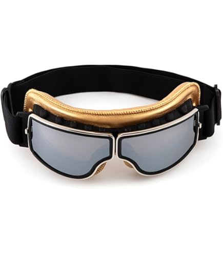 Bruin leren aviator muts met motorbril - Advertentie 838099