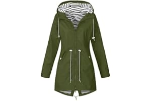 HIFI7 Veste Imperméable Femme Léger Veste de Pluie Longue pour Femme Manteau à Capuche Camping Randonnée Trench Parka