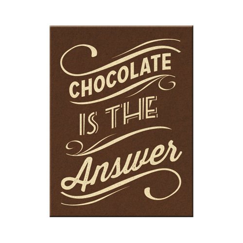 Nostalgic-Art 14312 Word Up Chocolate is the Answer Magnet, 8 x 6 cm