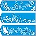 Produktbild (Satz von 3) 28cm x 8cm Flexibel Kunststoff Universal Schablone - Wand Airbrush Möbel Textil Decor Dekorative Muster Design Kunst Handwerk Zeichenschablone Wandschablone - Blätter Blumen Schmetterling Music Musiknoten
