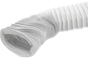 EUROPLAST Płaska rura odprowadzająca 220 x 55 mm, 3 m długości, z PCW – do klimatyzacji, suszarek, okapów kuchennych, akcesoria do suszarek