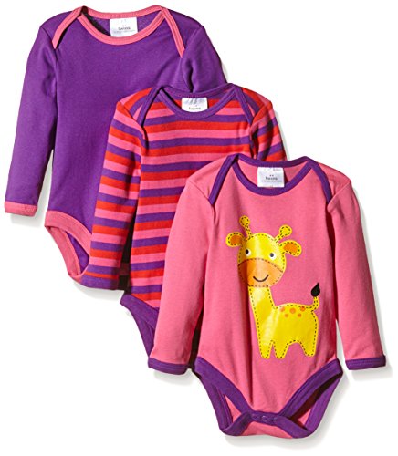 Twins Body M, Langarm - 3er-Pack - Body Bebé unisex, Multicolor (pink / lila 3202), 1 mois (Talla del fabricante: 56)