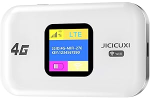 JICICUXI Portable Wifi Hotspot, 4G MiFi Router with SIM Card Slot,150Mbps Speed, 2100mAh Battery, Mobile WiFi Router Dongle Connects Up to 10 Devices,High Compatibility-Pearl White