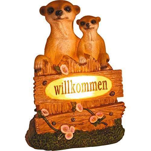 insatech Solar LED Leuchte Erdmännchen TILL & TOBI mit Willkommensschild - 2