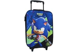 mybagstory Valigia Sonic Blu Bambini Bagagli Viaggi Vacanze Ragazzi Dimensione 42 cm Ruote Idea Regalo, Blu, M, Classico