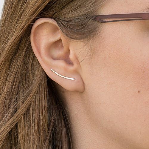 Single Earring Ear Climber, Crawler in Recycled Sterling Silver, Dainty