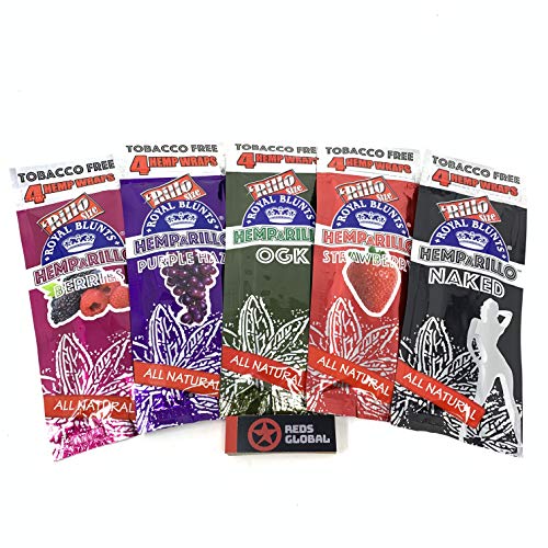 Reds Exclusive HempArillo 5 Different Flavors All-Natural Hemp Wraps 4 Wraps per Pack - HA1