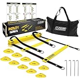 POWER GUIDANCE Speed Ladder Agility Ladder 6 m for Football Basketball Tennis Fitness Training (10 Cones, Carry Bag)