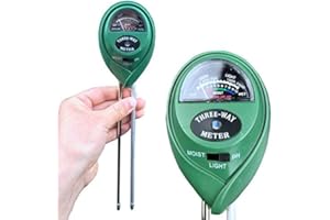 XPhonew Soil Tester, 3 in 1 Soil Tester Moisture Meter, Light and PH acidity Tester, Plant Soil Tester Kit, Great for Garden, Farm, Lawn, Indoor & Outdoor (No Battery needed) (3 in 1)