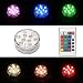 Produktbild JVJ RGB LED Unterwasserbeleuchtung Aquarium Unterwasserlicht Unterwasser Strahler Teichbeleuchtung Unterwasserleuchte Tauchlampe 10 LEDs mit Fernbedingung - Bunt und Wasserdicht