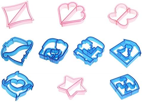 Indeedshare 10pcs Sandwich and Bread Cutter Crust &amp; Cookie Cutters Shapes for kids - Set of 10