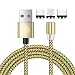 Produktbild UGI 3-in-1 Rotary Magnet Ladekabel mit Micro-USB, Typ-C, IOS Anschluss Ladekabel Kompatibel mit Samsung Galaxy s8 s7 Phone x xs 8 7 6 Plus, HTC, Pixel LG, All Type Phone und Tablet