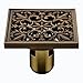 Produktbild baianle Bodenablauf 10 * 10 cm quadratisch Antik Messing Bodenablauf Art geschnitzt Blumen Badezimmer Sanitär WASCHBECKEN Abfall Rost Ablauf D