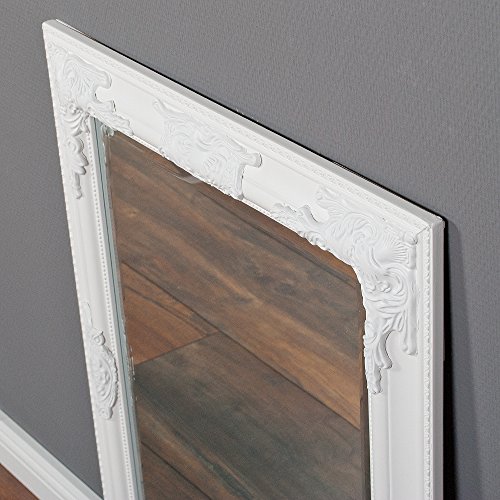 WANDSPIEGEL BAROCK SPIEGEL Bessa 70x50cm HOLZRAHMEN Pur Weiß MIT FACETTENSCHLIFF - 7