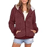 wende pelzmantel Damen Fleecejacke Teddyjacke Teddy Fleece Mantel Mit Kapuzen Und Reißverschluss Teddy Fashionable Completi Hoodie Kapuzenjacke Damen Faux Fur Pelzmantel Fellmantel Wollmantel Sweatshirt Jacke