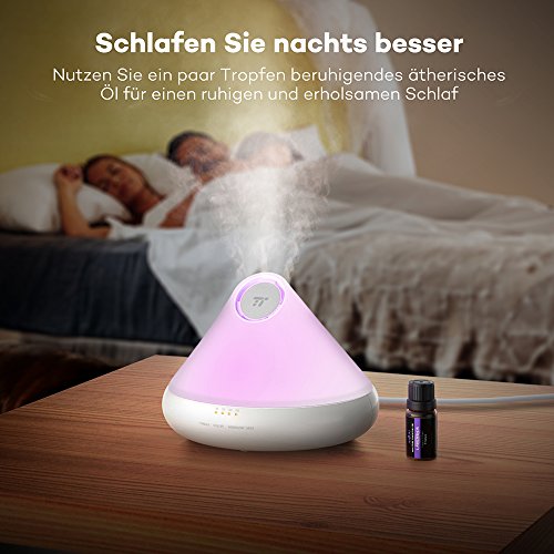 TaoTronics Aroma Diffuser 300ml mit Kerzenlicht Ätherisches Öl Diffuser Luftbefeuchter Triple Mist Outlet Design, 7 Farbewechsel, Touch Control, Timer - 3