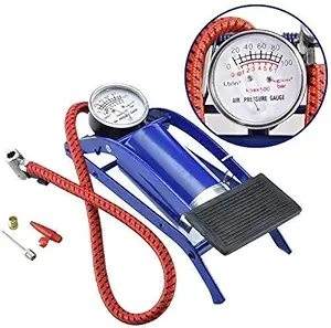 GOPINATHIMPEX Portable High Pressure Foot Air Pump | Air Tyre Infiltrator with Pressure Gauge for Bicycle Tyres, Bike Tyres, Motorcycle Tyres, Balls, Air Mattress Football| Pack of 1