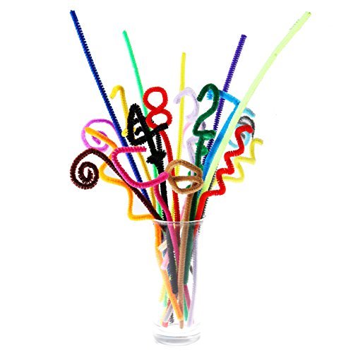 G2PLUS Pfeifenreiniger 150 Stück Chenilledraht 6 MM * 30 CM Biegeplüsch für Kinder zum Basteln und Dekorieren (150 PCS-15 Farben) - 4