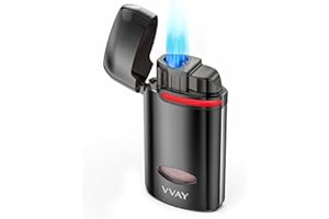 VVAY Briquet Tempete Gaz Rechargeable, 3 Jet Flammes (Gaz Non Inclus)