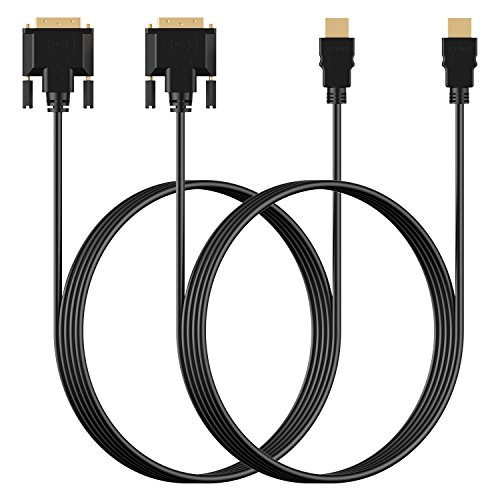 HDMI auf DVI Kabel, Rankie 2-Pack 1.8m CL3 Bewertet High Speed Bidirektionale HDMI-DVI Kabel HDTV Cable (Schwarz) – R1107D - 7