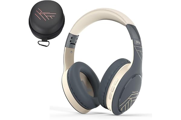 PowerLocus Casque Bluetooth sans Fil, Casque Audio avec Microphone, 60 Heures, 3 EQ Modes, Casque Pliable, Son stéréo HiFi, Bandeau en Tissu, Casque sans Fil pour Voyage/Téléphone/Tablettes/PC