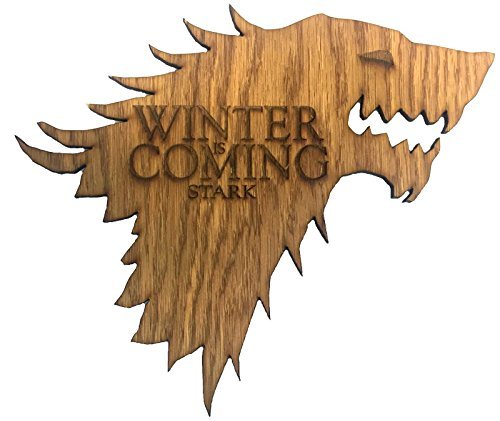 Game of Thrones Haus Stark "Winter is Coming" aus Holz Direwolf Sigil, holz, 30cm x 25cm