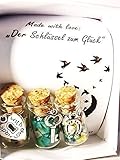 glücksbringer basteln vorlagen  Bastel Set ❤ Schmuck Anhänger Mwl: Der Schlüssel zum Glück 🗝🍀 DIY-Kit (3er Set). Giny´s Jar Art Flaschenpost Freundschafts-Anhänger - Amazonit