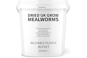INVIGORTEX UKGROW 10L Premium value Dried Mealworms for birds 10 litres in a reusable bucket (10L)