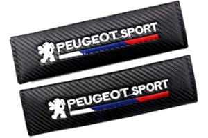 WFFUSHOU 2 StüCk Carbon Auto Sicherheitsgurt Gurtpolster FüR Peugeot 2008 208 308 408 508 108 207 307 407 507 107 206 306 3008 4008, Schützt Hals Schulter Interieur Styling Zubehör