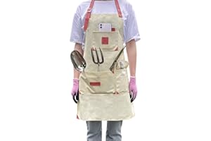 Berry&Bird Tablier de Jardin avec Poches, Sangle en Cuir réglable, résistant à l’Eau, pour Homme et Femme