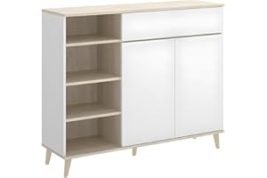 DEKIT GRUPO RIMOBEL - DEKIT Mueble Auxiliar de cocina, color Blanco/Natural, 102x120x40 cm, WOK