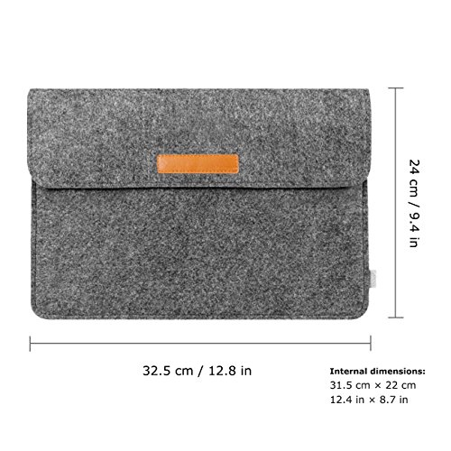 Inateck Tasche Microsoft Surface Pro 3/4 Tablet Hülle Ultrabook Laptoptasche, kompatibel mit iPad Pro 12,9″ und das neue 13“ MacBook Pro Late 2016, Dunkelgrau - 2