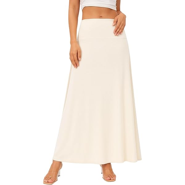 Urban CoCo Women's High Waist Knee Length Flared Skirt