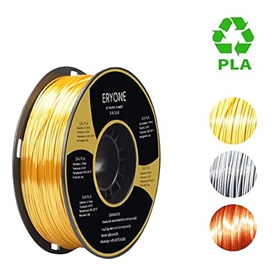 ERYONE PLA Filament 1.75mm Silk Gold, ERYONE Silky Shiny Filament PLA 1.75mm, 3D Printing Filament PLA for 3D Printer and 3D Pen, 1kg 1 Spool
