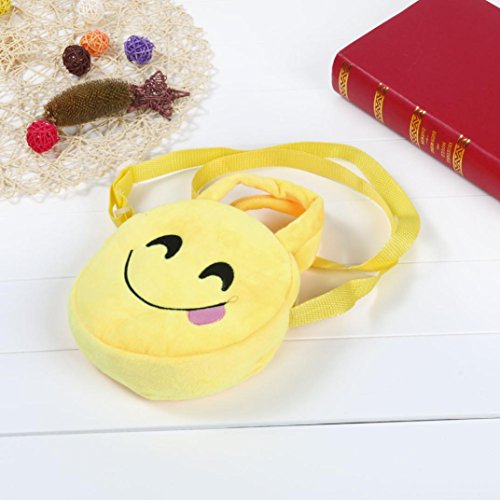 BZLine® Enfant Sac bandoulière en Polyester | Sac d'école Emoji Émoticône | Taille: 18*18*5CM (A)