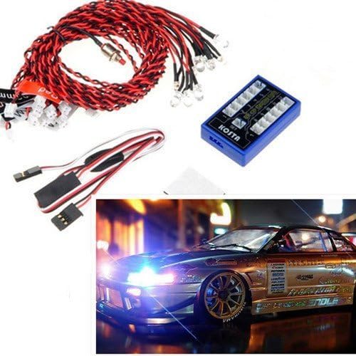 KASOTEK RC Car & Trucks LED Lighting Kit Multi-Color 12 LED Flashing Lights Lamp