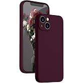 CONSTRAIN iPhone 13 ile uyumlu Kadife Astarlı Bordo Mat Silikon Kılıf &ndash; Kamera Korumalı, Şok Emici