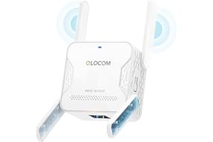 ‎QLOCOM QLOCOM 2025 WLAN Amplifier AX1500Mbit/s WLAN Repeater Dual Band 5GHz/2.4GHz, WiFi Repeater WiFi 6 with Ethernet Port, Internet Amplifier Compatible with All WLAN Devices WD1500U