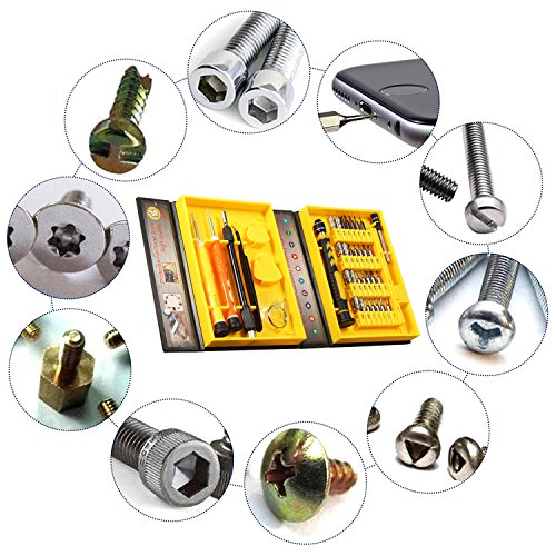 Mini Schraubendreher Set Repair Tool Kit 38-teilig Magnetisierbar Torque Schlitz Kreuzschlitz Etui MECO für Smartphone / Handy / Laptop / PC / iPhone / MacBook - 2