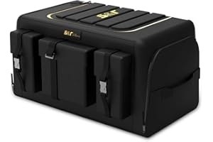 Ergocar - Organizador de maletero de coche, bolsas para maletero de coche, Oxford bolsa 3 veces tamaño plegable, gran capacidad, organizadores para auto/SUV/camión (negro, 50 l con bolsillos
