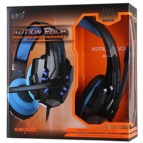 PUNICOK G9000 PS4 Gaming Headset Kopfhörer mit Mikrofon 3.5mm On Ear Surround Sound Ohrhörer und Lautstärkeregelung für PS4 Xbox One PC Laptop Tablet Mobile Phones Blau … reviews PUNICOK G9000 PS4 Gaming Headset Kopfhörer mit Mikrofon 3.5mm On Ear Surround Sound Ohrhörer und Lautstärkeregelung für PS4 Xbox One PC Laptop Tablet Mobile Phones Blau …