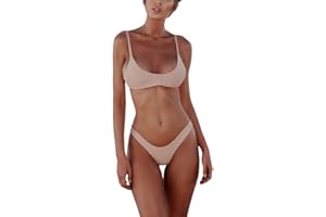 heekpek Bikinis Mujer Brasileños Bañador Ropa de Baño Push Up Dos Piezas con Relleno Traje de Baño de Tubo Color Liso Bikini Set S-XL