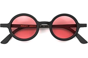 LONDON MOLE Okulary przeciwsłoneczne Moley okulary przeciwsłoneczne okrągłe okulary marka moda ochrona UV400 męskie damskie unisex zawiasy sprężynowe