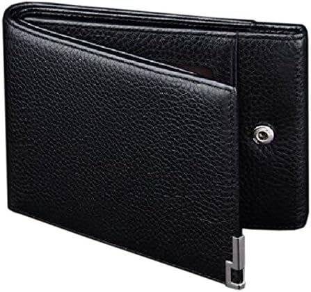 SAIERLONG WL New Mens Black Cowhide Wallet Bifold Trifold Hybrid Credit Card Wallet