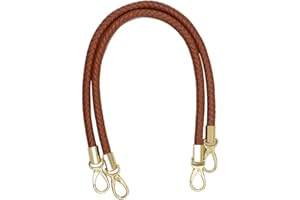 Asudaro 1 Pair of Bag Handles PU Leather Bag Handles Chain Shoulder Strap Hand Strap Shoulder Strap Replacement Belt for Shopping Bag Shopper Tote Handbag Bag Accessories 60 cm